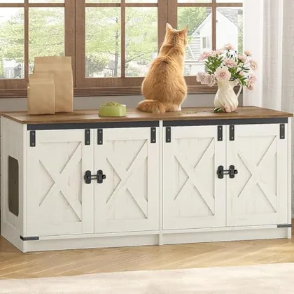 Cat Litter Box Enclosure for 2 Cats