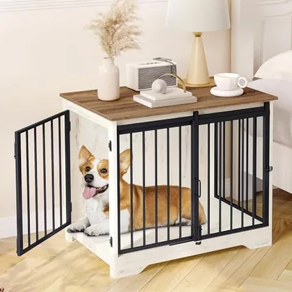 31.9 in M Dog Crate Furniture Indoor Dog Kennel