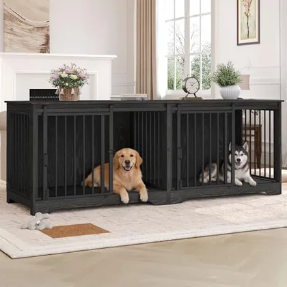 77.6 in Double Dog Crate Furniture