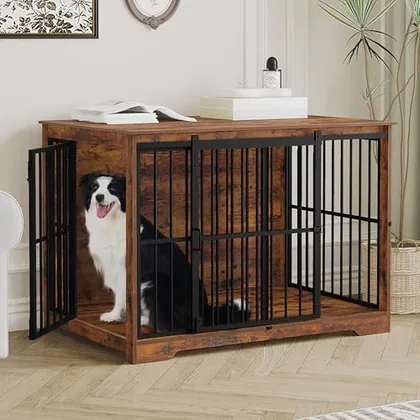 44.1 in XL Dog Crate Furniture Indoor Dog Kennel