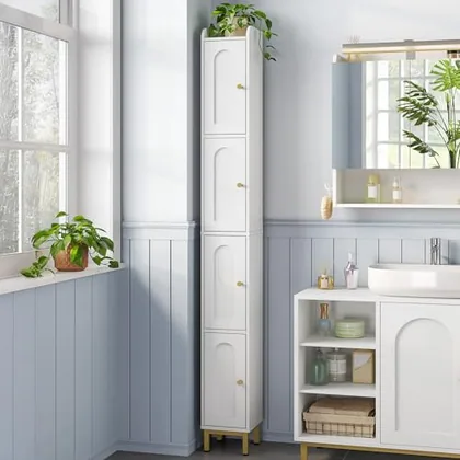 4-Tier Narrow Tall Storage Cabinet