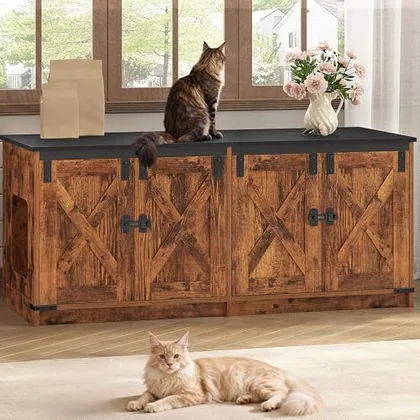 Cat Litter Box Enclosure for 2 Cats