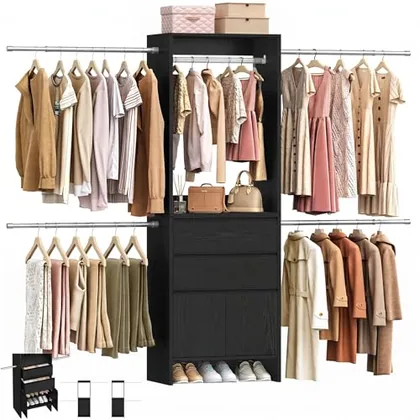 Closet System Closet Organizers and Storage with 2 Drawers