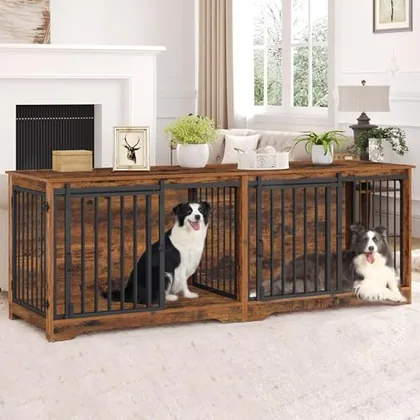 77.6 in Double Dog Crate Furniture