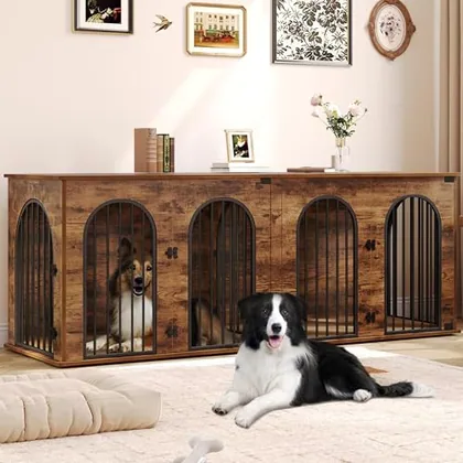 86.6 in Double Dog Crate Furniture