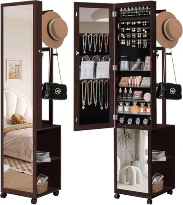 8 LEDs Jewelry Cabinet Armoire